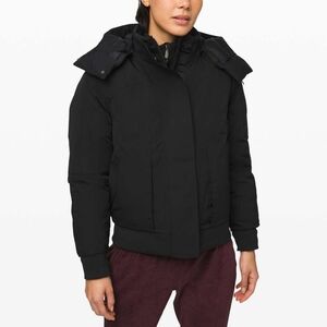 Lululemon Winter Warrior 600 Down Fill Waterproof Bomber Coat in Black